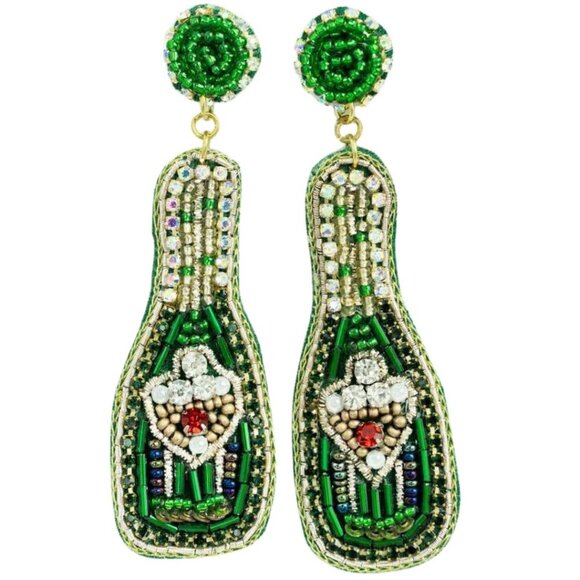 Viola Jewelry - VIOLA Seed Bead Champaign Bottle Earrings NWT